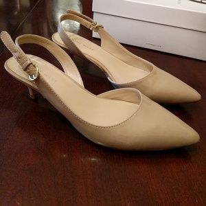 Taupe/Nude Nine West Kitten heels
